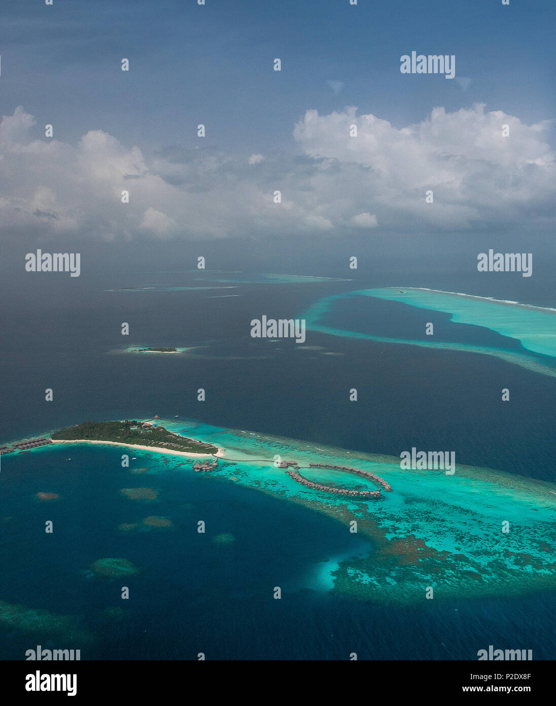 Maldives from the sky Stock Photo