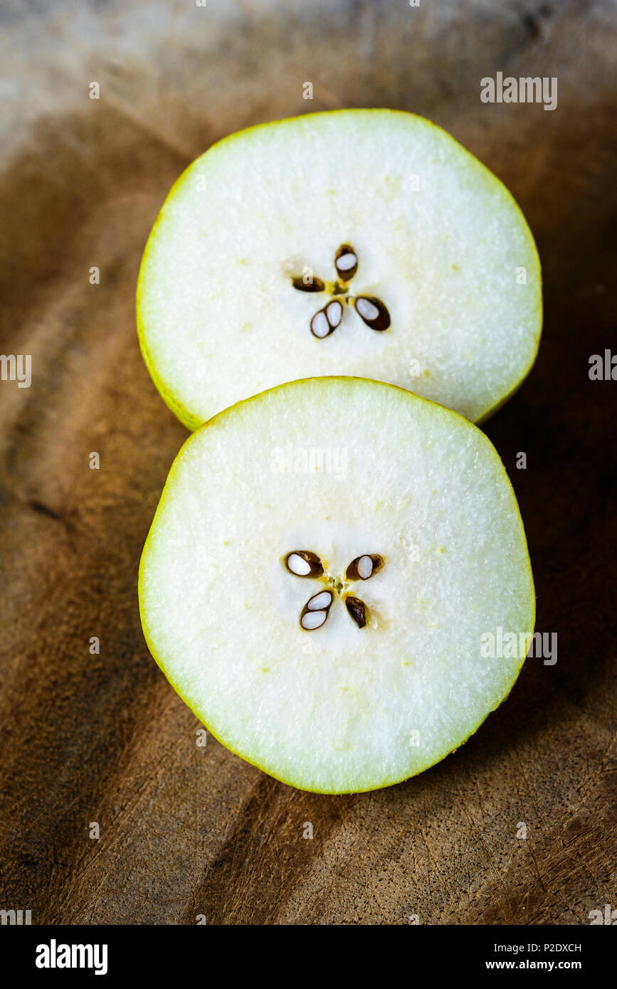 Green pear  slices Stock Photo