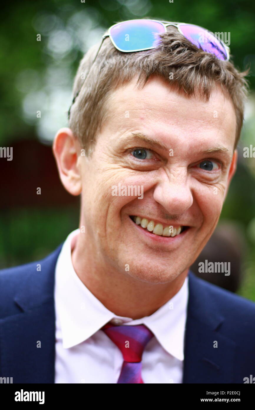 Matthew Wright of the Wright stuff television show tv presenter journalist pictured at the Royal Chelsea flower show on 21st May 2018.mathew wright gave verbal consent for the photographic images to be taken at the event on press day. Stock Photo