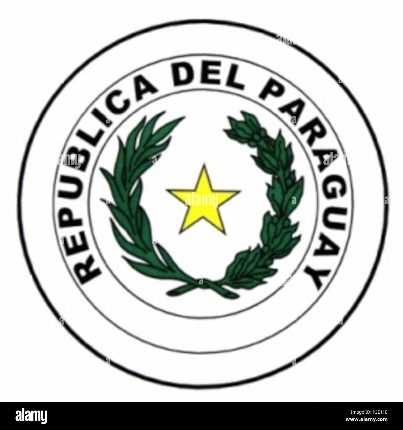 . Español: Escudo de la bandera paraguaya, con la estrella, palma y olivo . 16 July 2013, 19:27:33. Anonymous 40 Paraguay Escudo Estrella Stock Photo
