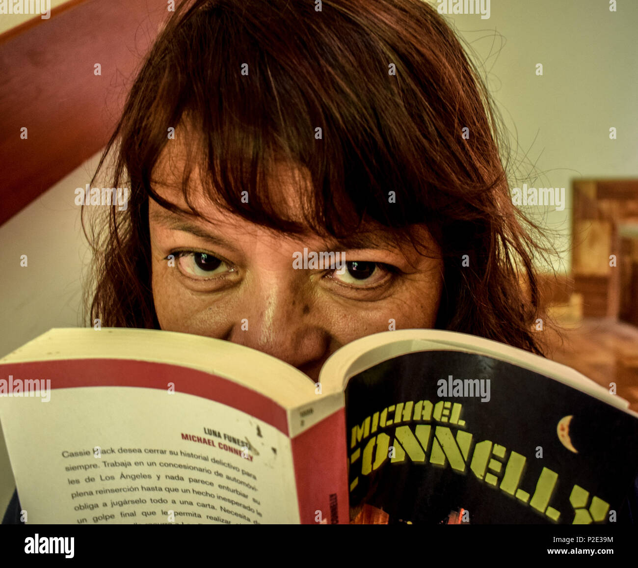 portrait of women reading  / retrato de mujer leyendo Stock Photo