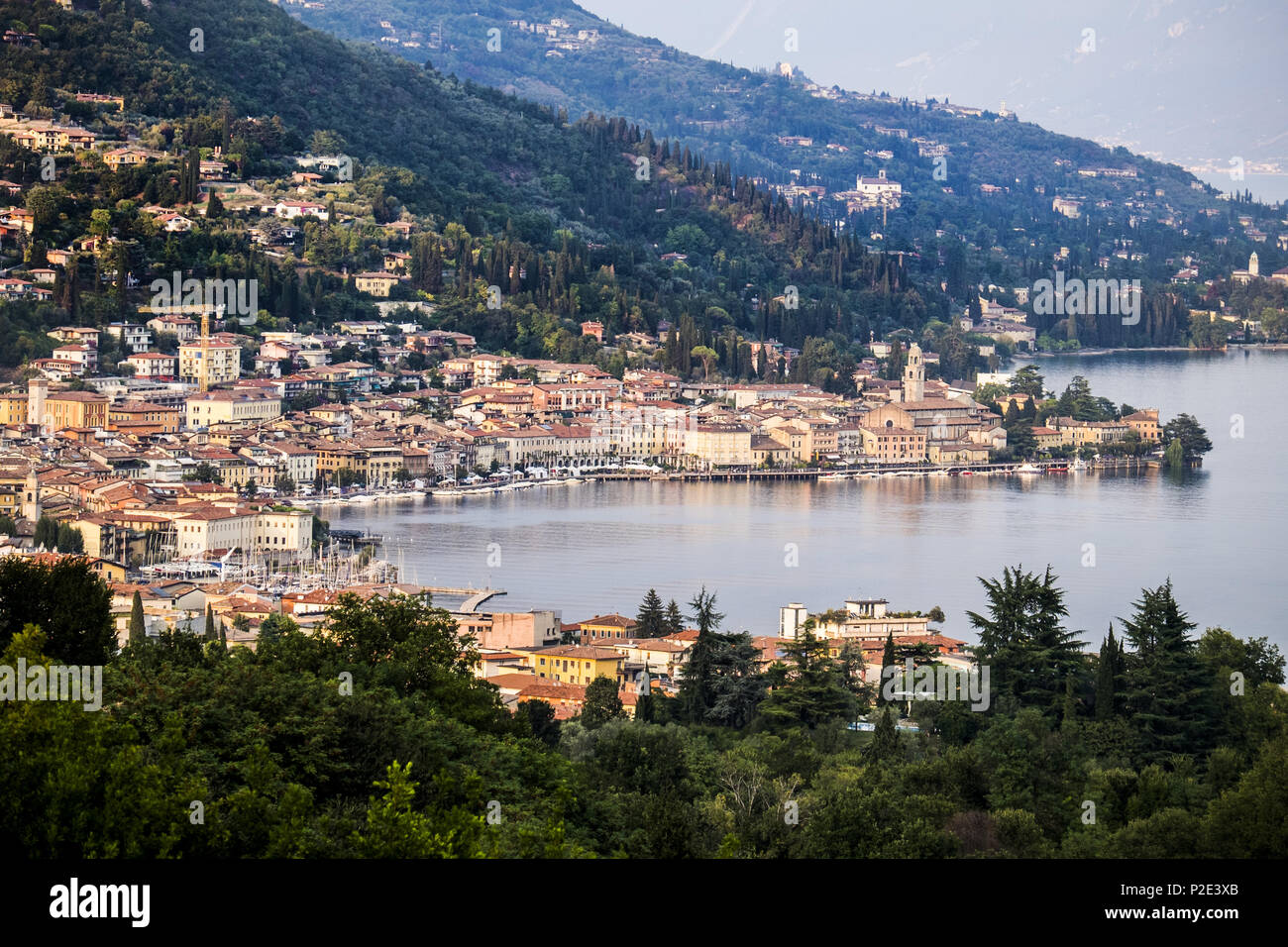 view to Salo and the Lago di Garda, Trentino, South Tyrol, Italy Stock Photo