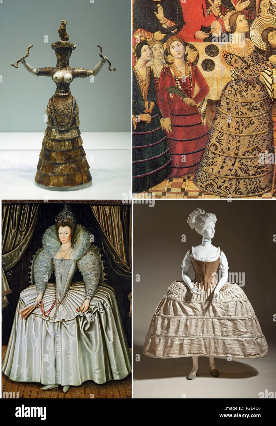 English: Examples of pre-19th century hoopskirts. The images are