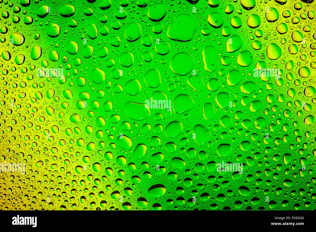 close up of a water drops on a green and yellow gradient background gradient background green