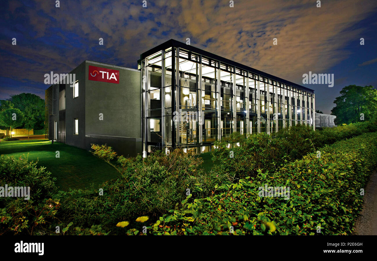 . Dansk: TIA building at Bredevej, Lyngby, Denmark . 31 August 2008, 20:22:16. Tia Technology A/S 63 TIA BYGNING screen Stock Photo