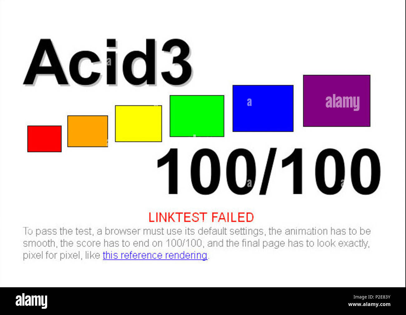 English Arora 0 6 In Acid3 Test 16 April 09 B Meyer Software 5 Arora 0 6 Qt Webkit Acid3 Test Stock Photo Alamy