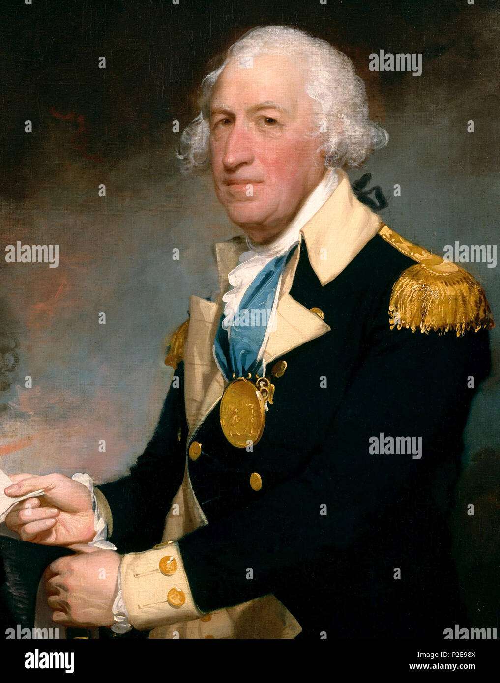 Horatio Lloyd Gates (1727 – 1806) British soldier who served as an American general during the Revolutionary War. Portrait by Gilbert Stuart, Stock Photo