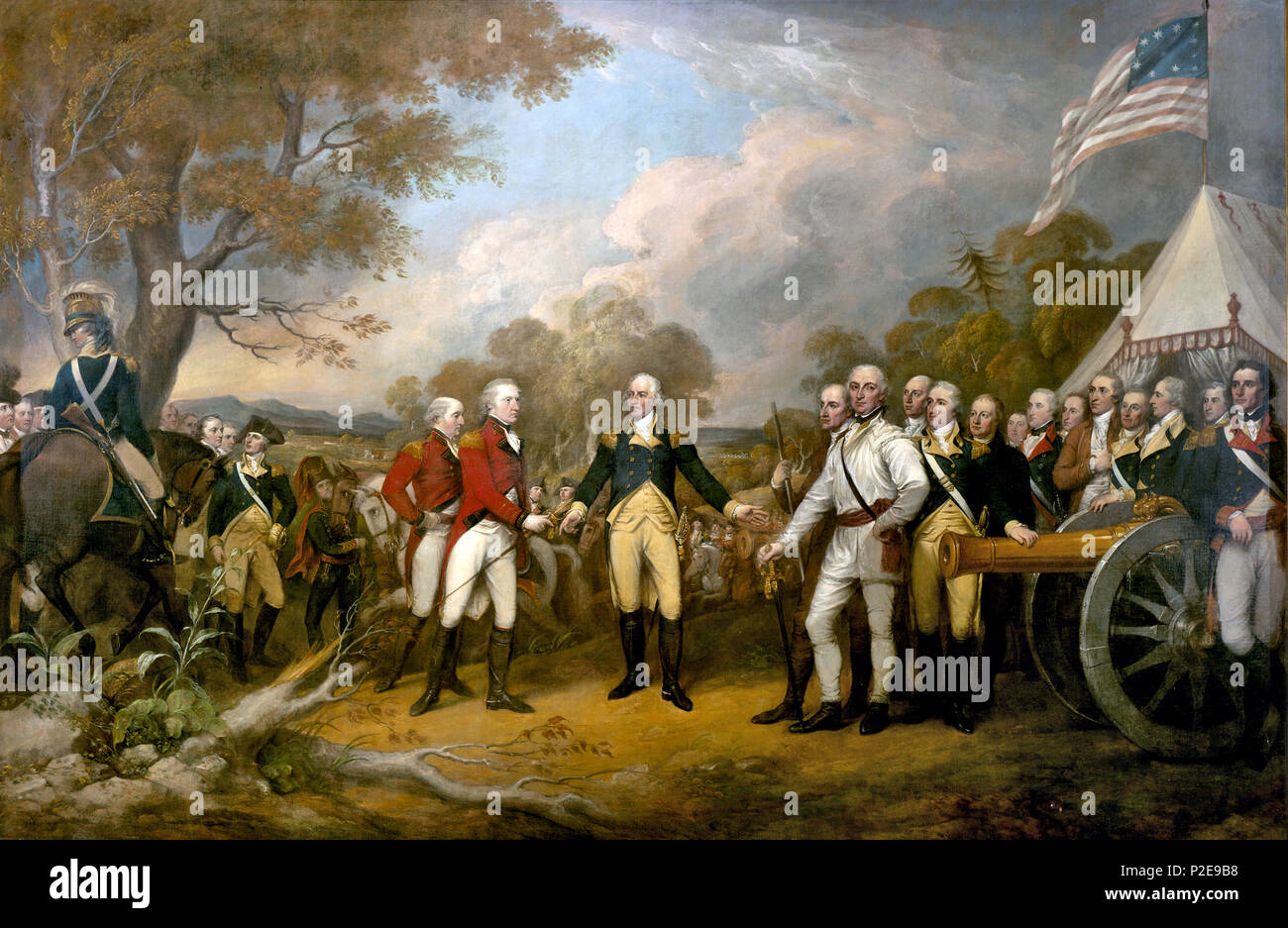 Surrender of General Burgoyne by John Trumbull Stock Photo