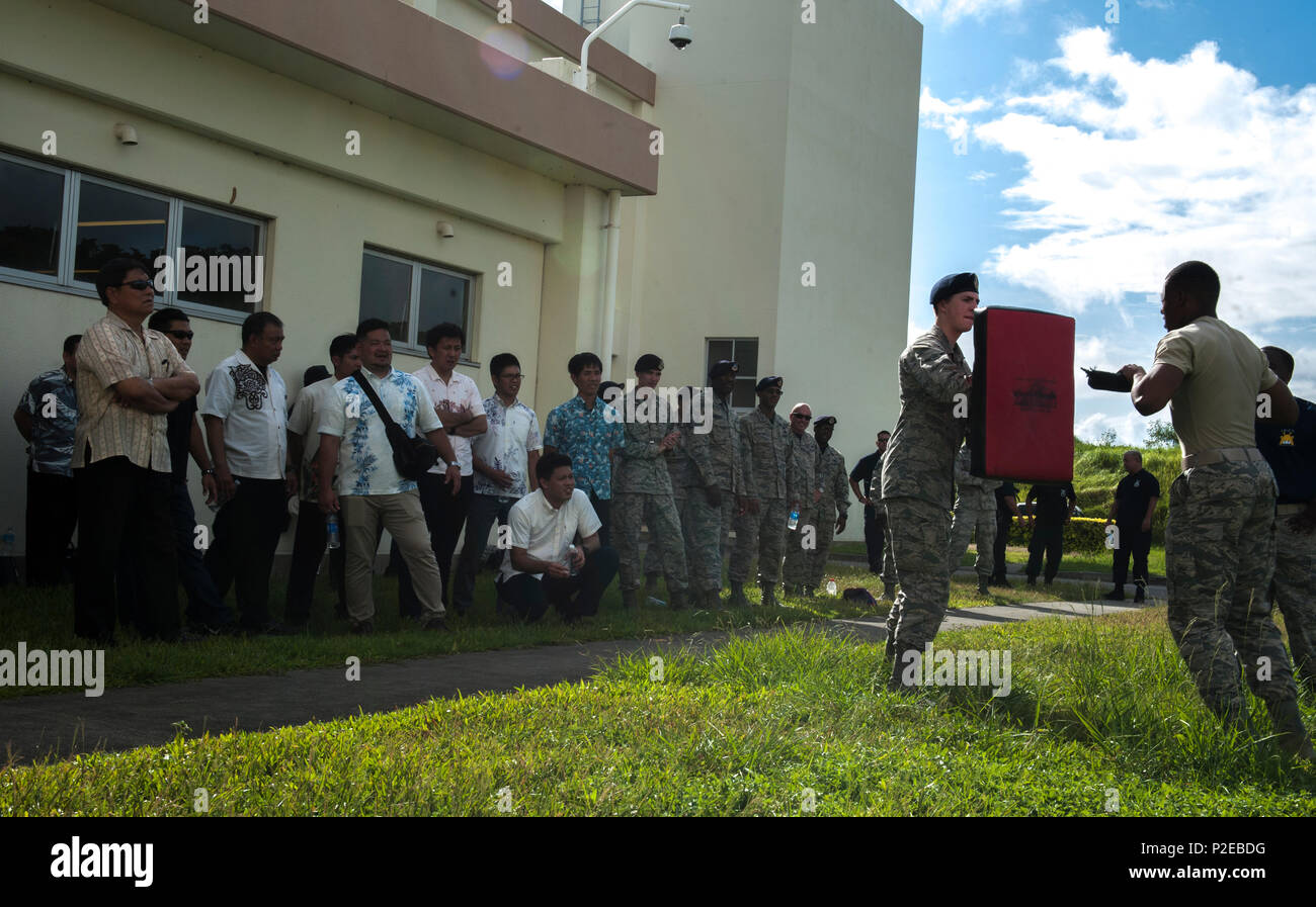 Members Of The Kadena Police Station And The Okinawa Police Station Observe Oleoresin Capsicum Spray Training Conducted By The 18th Security Forces Squadron Sept 2 16 At Kadena Air Base Japan Local
