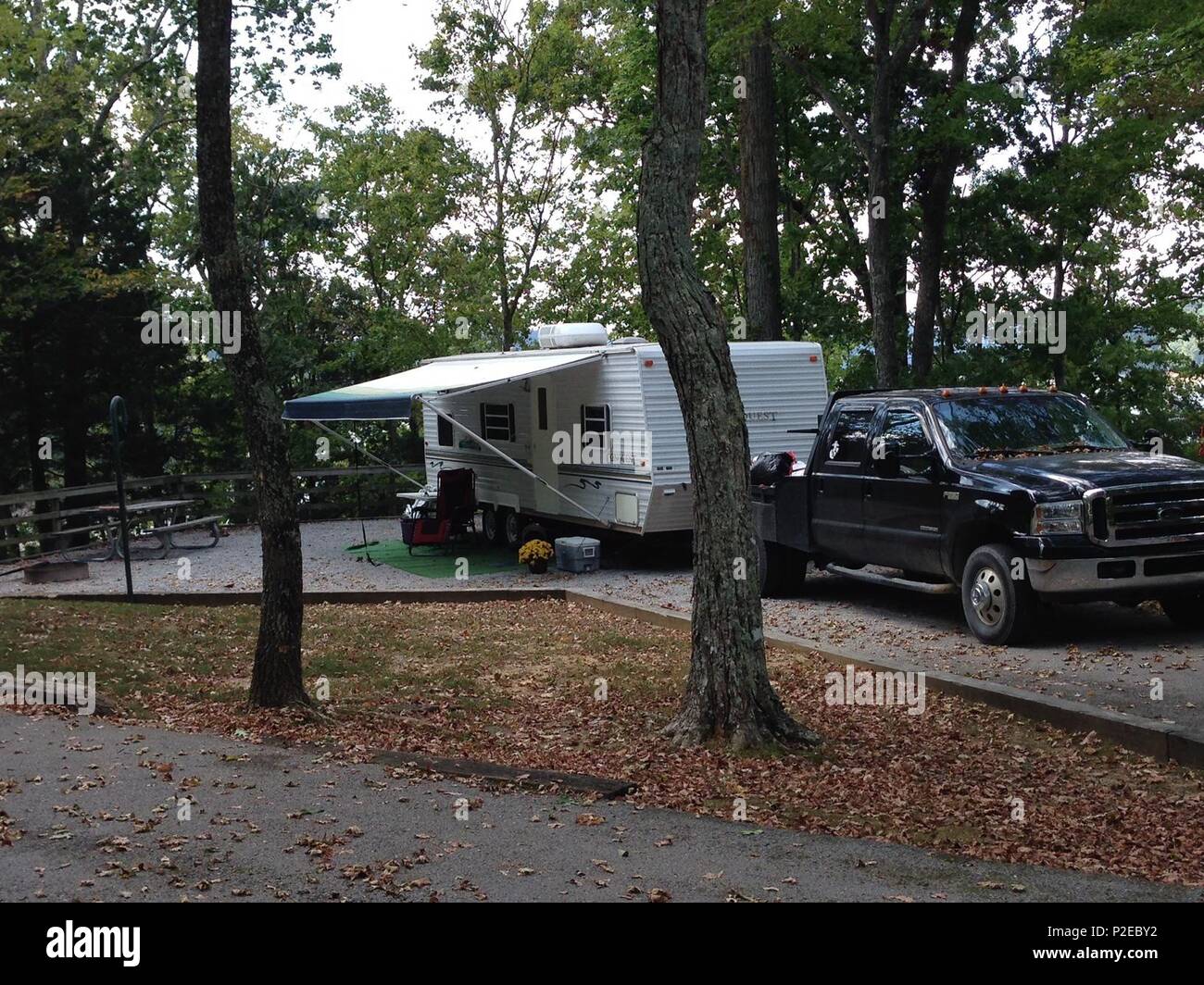 Campers at the Waitesboro campground in Somerset, Ky., unload gear from