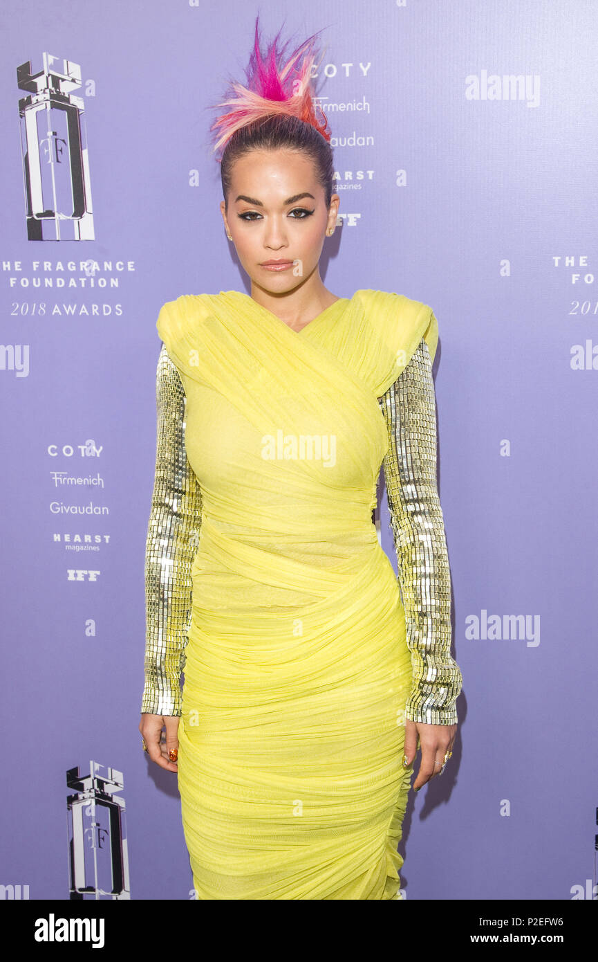 New York, NY - June 12, 2018: Rita Ora wearing dress by Tom Ford