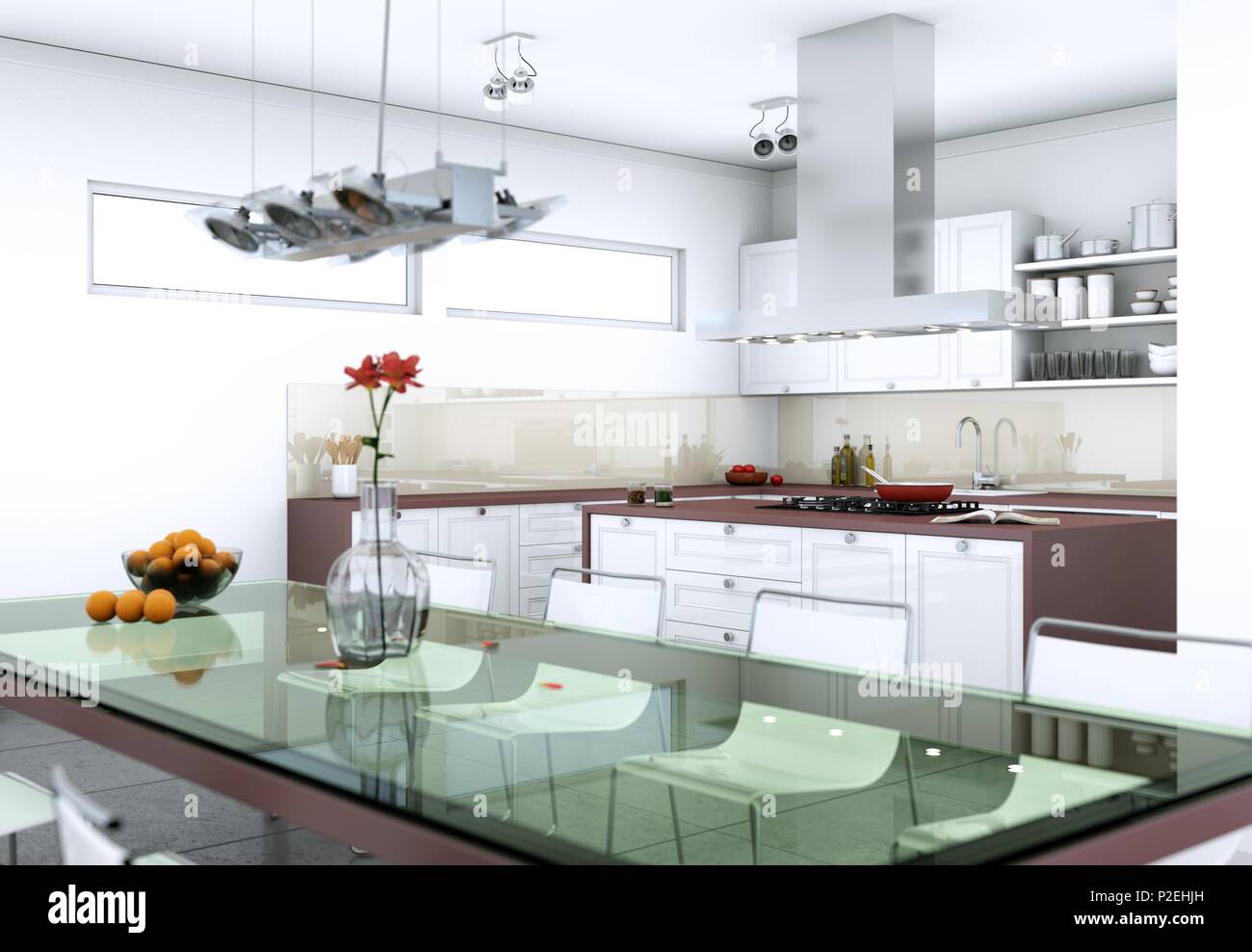 Dining room interior design in modern appartment Stock Photo - Alamy