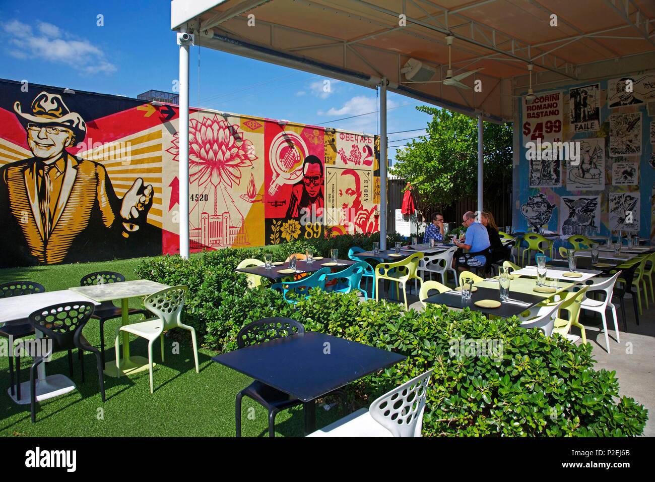 united states florida miami terrace of the restaurant wynwood kitchen bar decorated by the street artist shepard fairey near wynwood walls - Wynwood Kitchen And Bar united states florida miami terrace of the restaurant wynwood kitchen bar decorated by the street artist shepard fairey near wynwood walls - Wynwood Kitchen And Bar