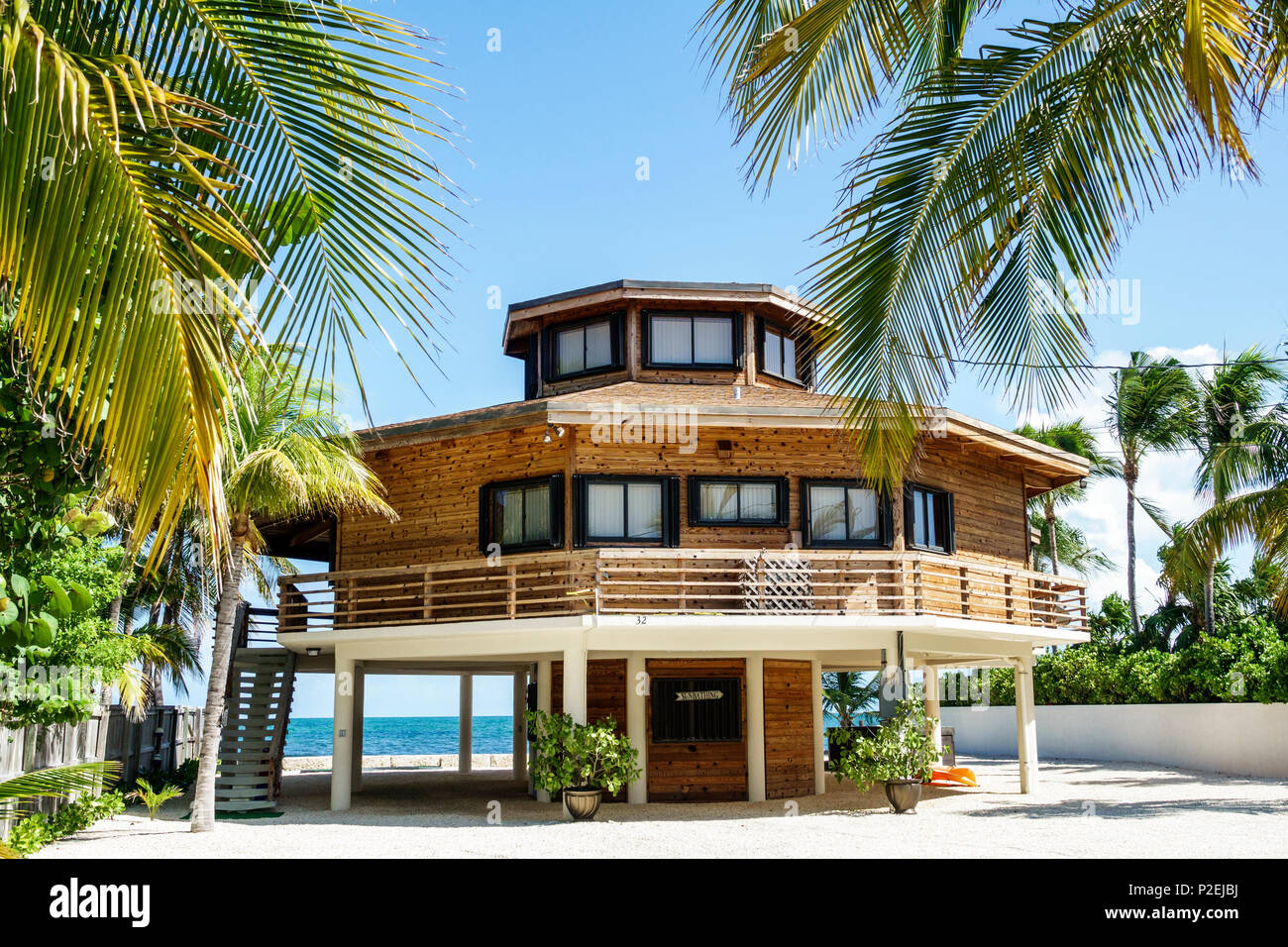 Florida Upper Florida Keys Tavernier oceanfront octagon house home
