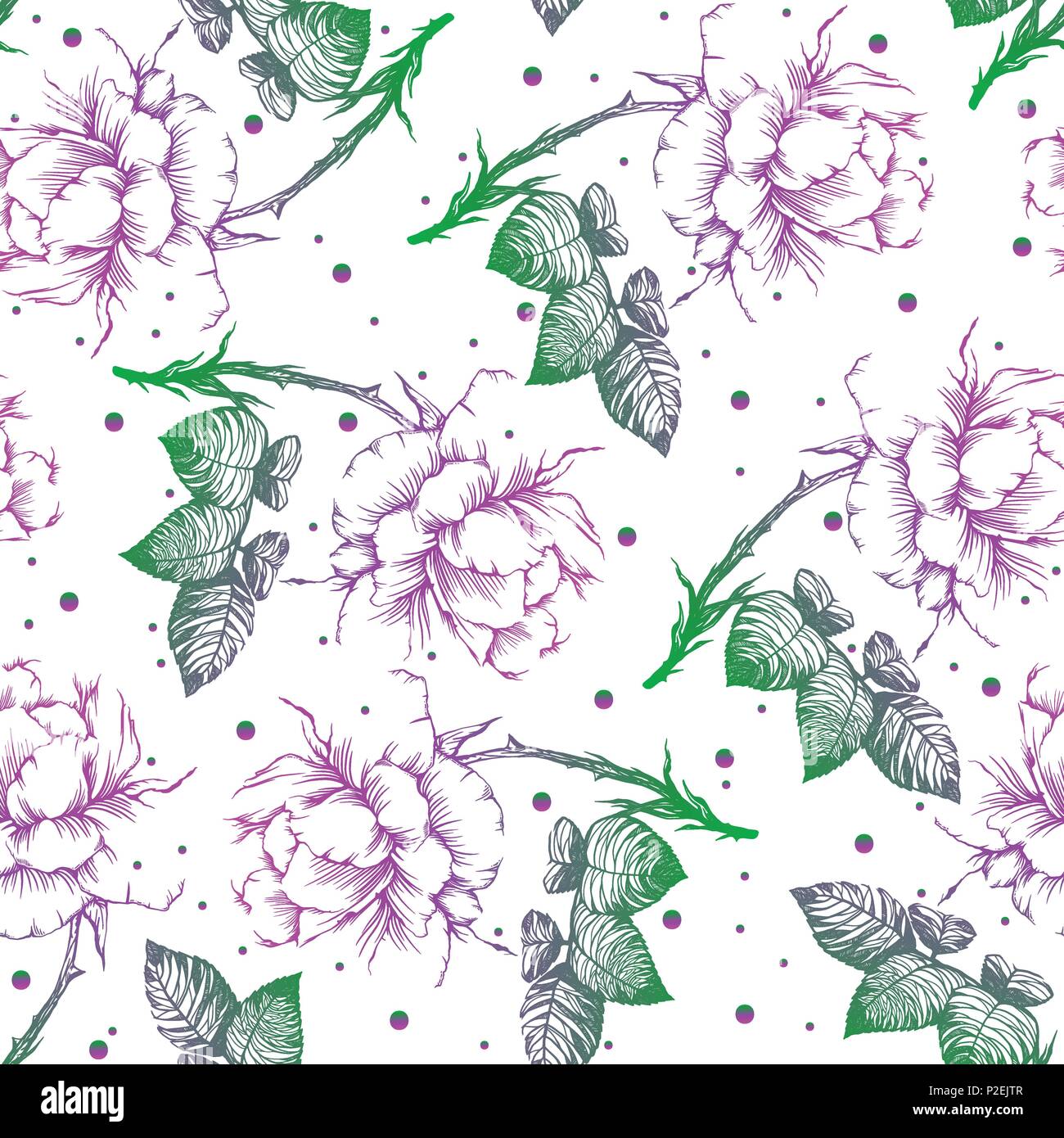 seamless pattern of hand-drawn flowers. Vector illustration Stock ...