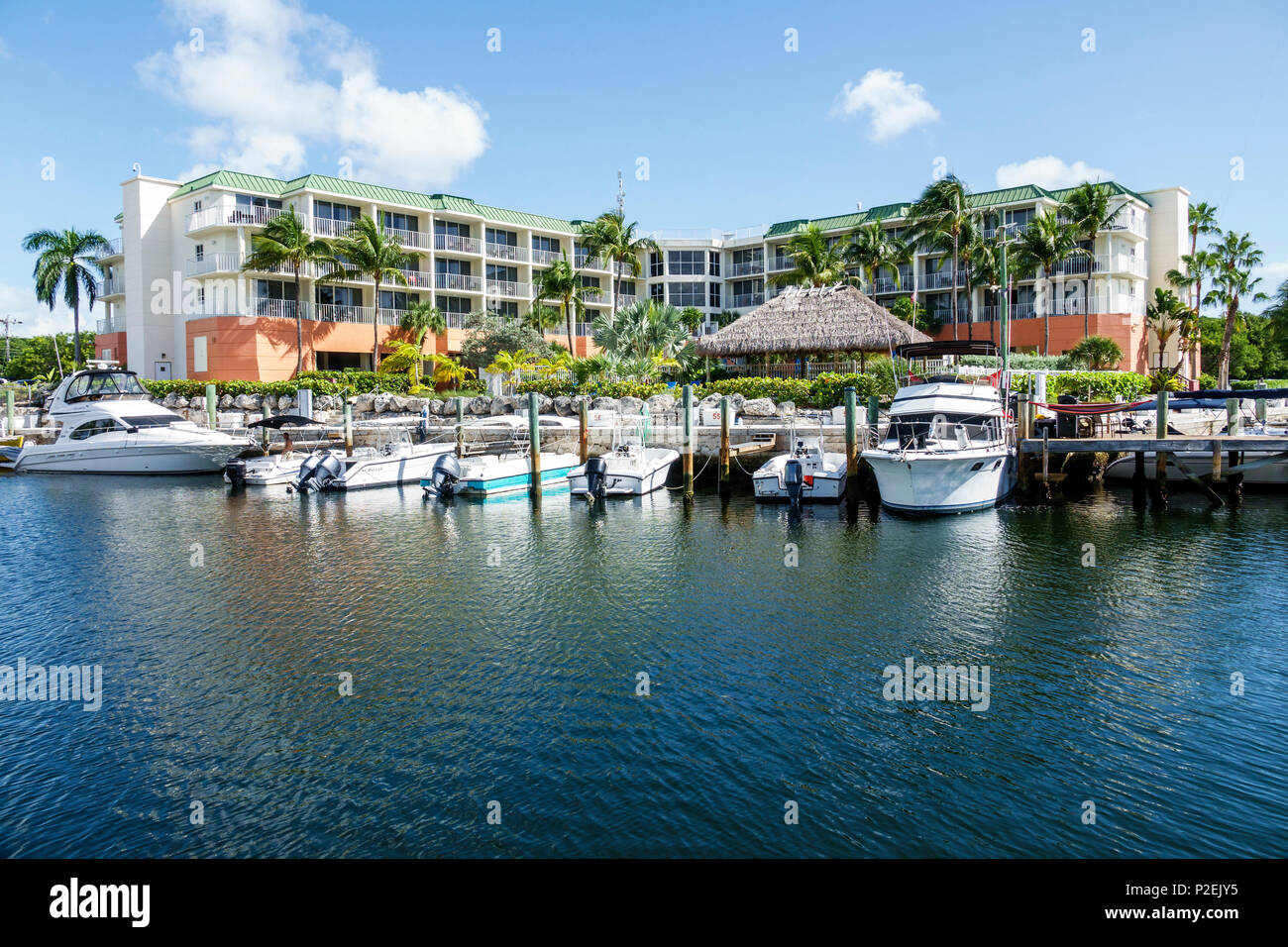 Florida Upper Key Largo Florida Keys,Holiday Inn,hotel,motel,boat dock,exterior outside,FL170818031 Stock Photo