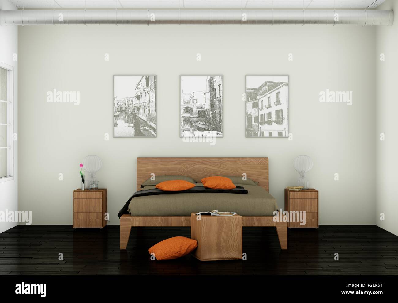 Grey modern kitchen in a loft with beautiful design Stock Photo - Alamy