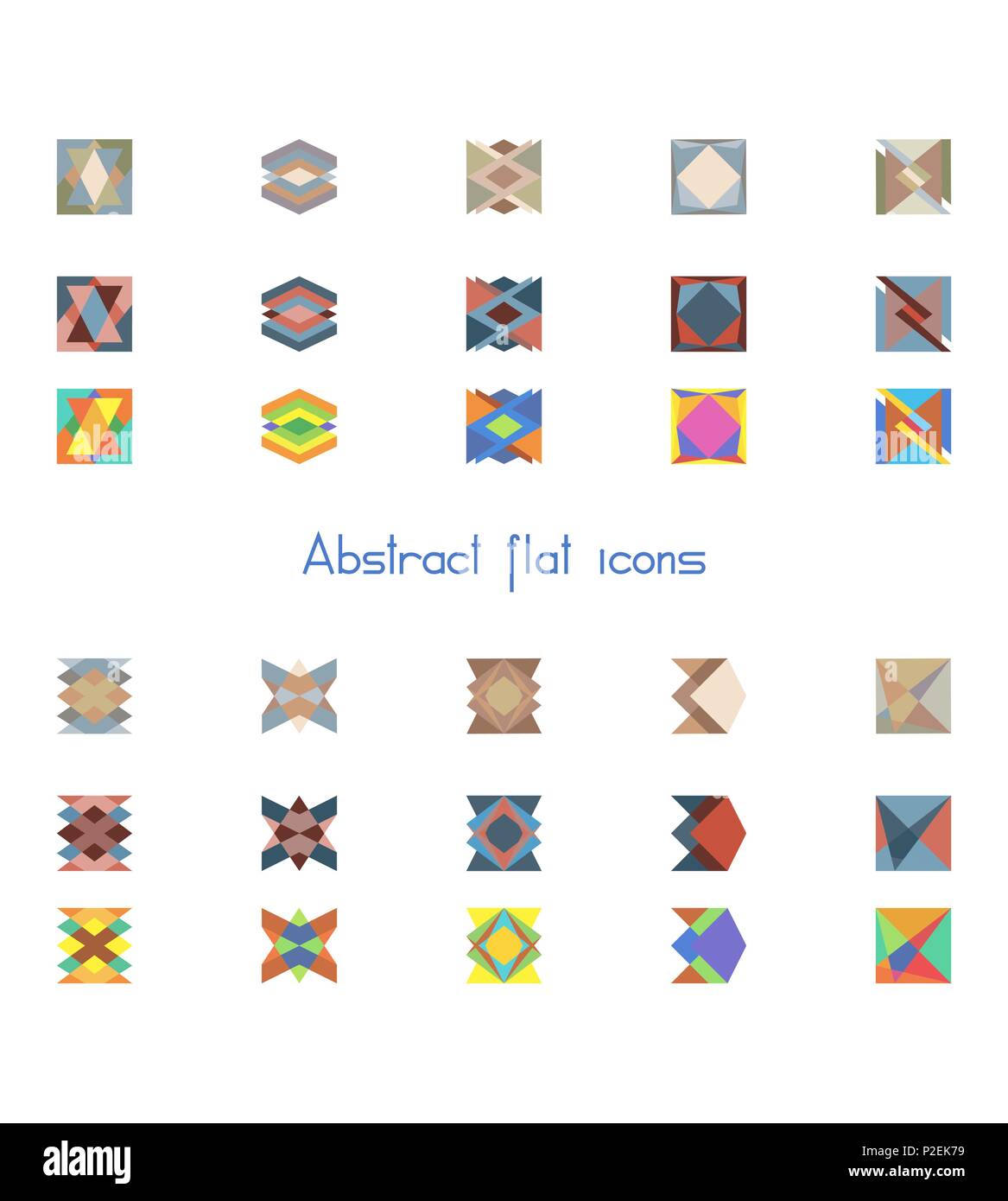 Set of abstract flat pattern icons. vector illustration Stock Vector ...