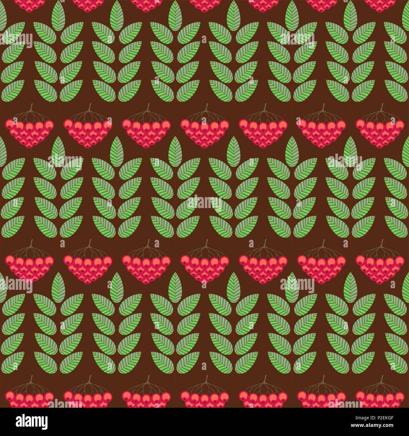 Seamless pattern with ashberry. vector illustration Stock Vector