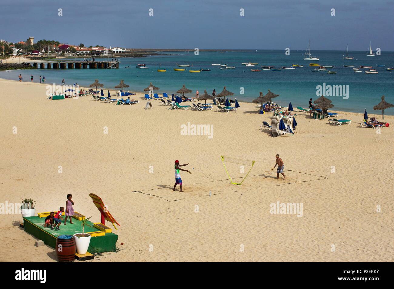 Cape Verde, Sal, Santa Maria, Sport and beach activities on the beach of  Santa Maria Stock Photo - Alamy