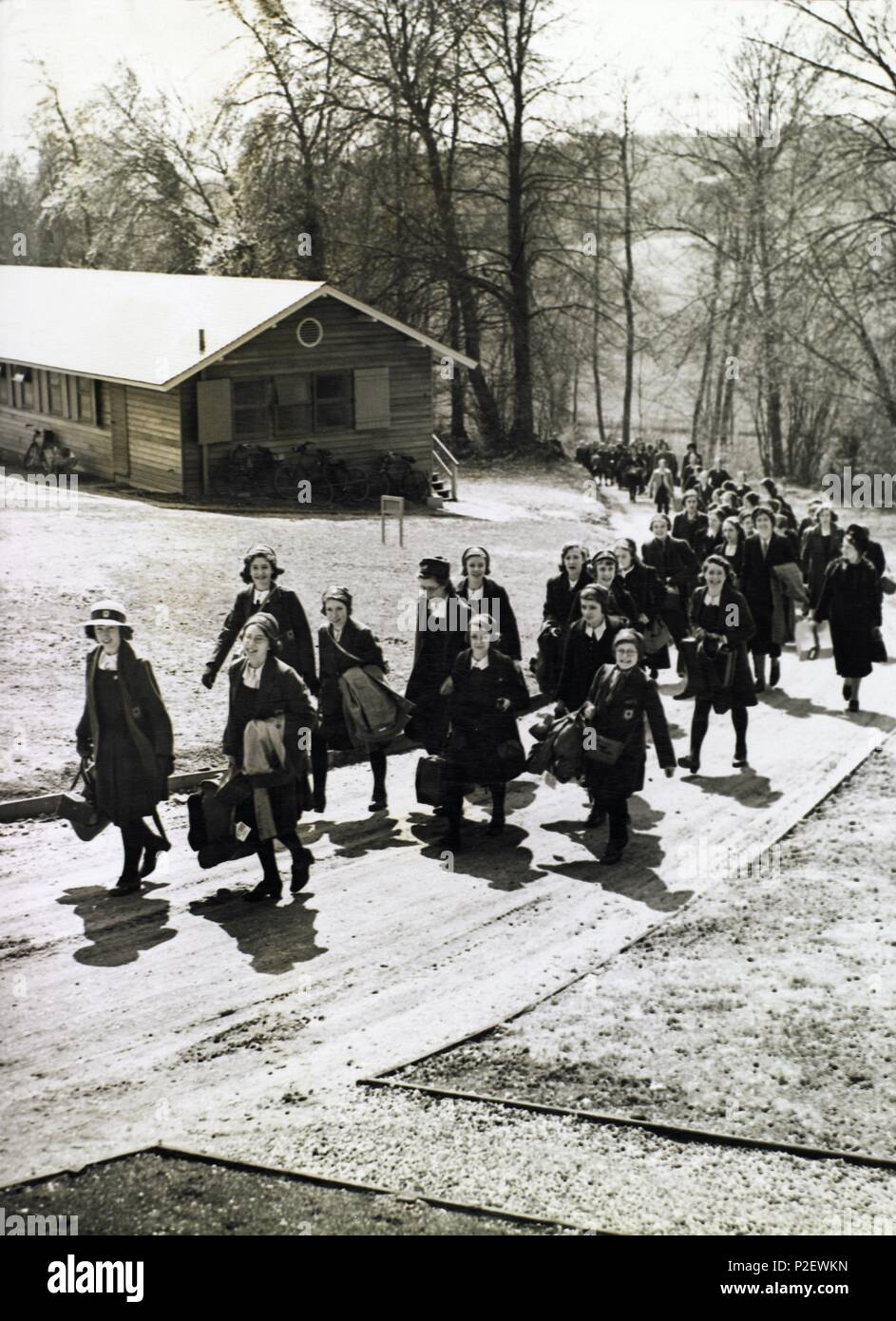 Campamentos escolares en Gran Bretaña tras el estallido de la Segunda guerra mundial. Stock Photo
