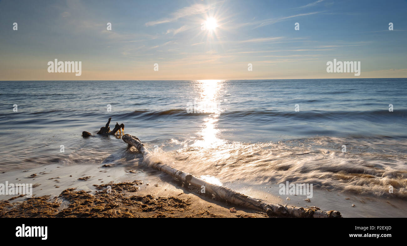 Summer, Sun, Golden Hour, Beach, Baltic Sea, Mecklenburg, Germany, Europe Stock Photo