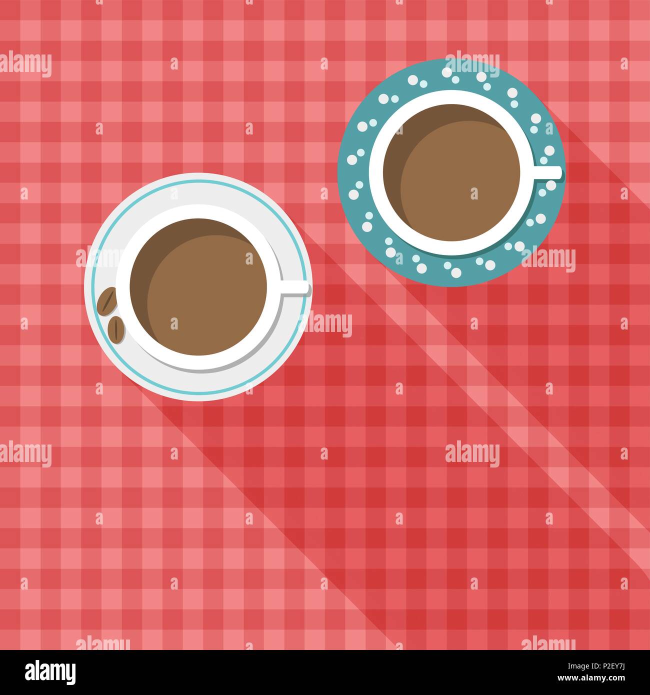 Abstract Card With Coffee Cups. Positive And Fun Start Of The Day Concept Stock Vector