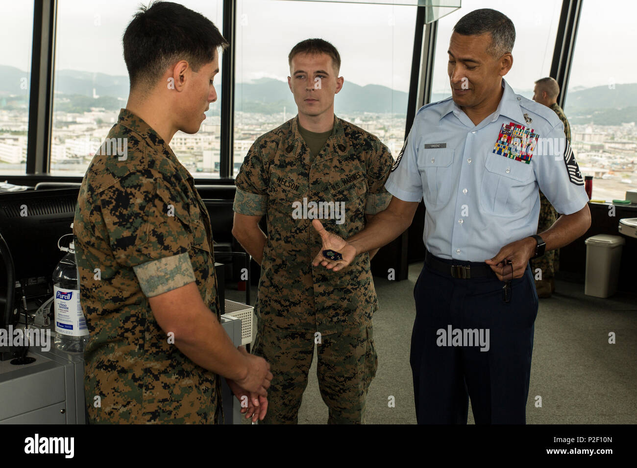 U S Air Force Command Chief Master Sgt Terrence Greene Right