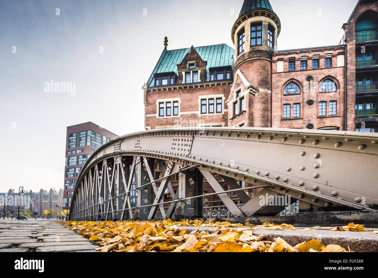 autumn mood in the Hamburger Hafencity and Speicherstadt, Hamburg, north Germany, Germany Stock Photo