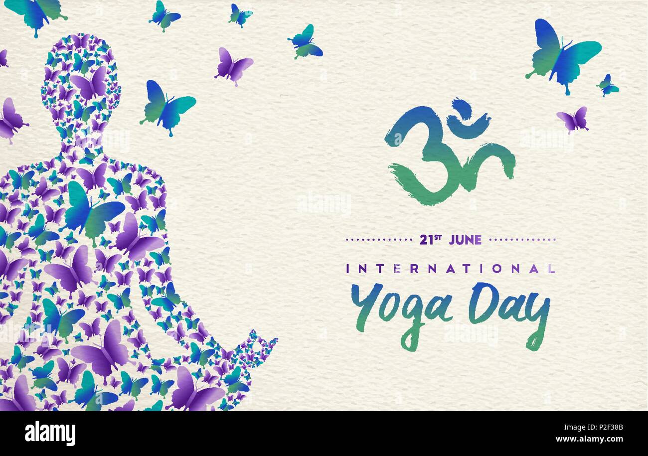 international yoga day greeting card for special event