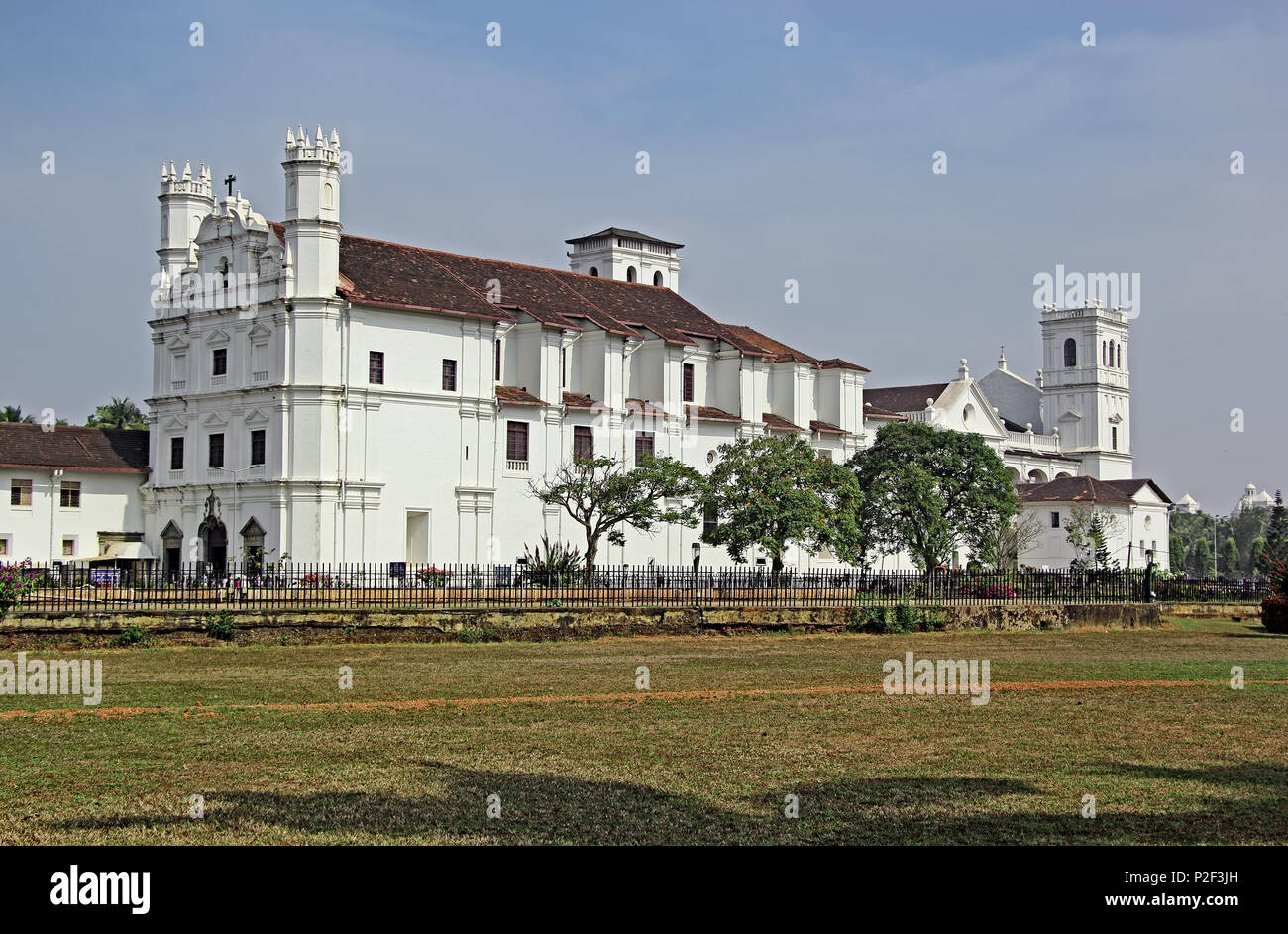 Historic Se Cathedral, St Catherine’s Cathedral, in Old Goa, India. 16th Century church built by the Portuguese is the largest church in Asia. Stock Photo
