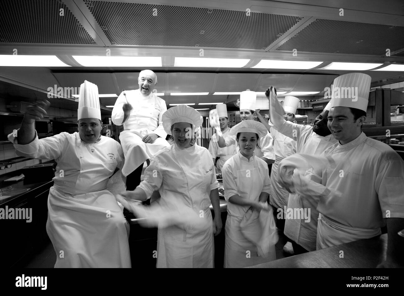 France, Savoie, Courchevel, Le Chabichou restaurant, atmosphere in the kitchen Stock Photo