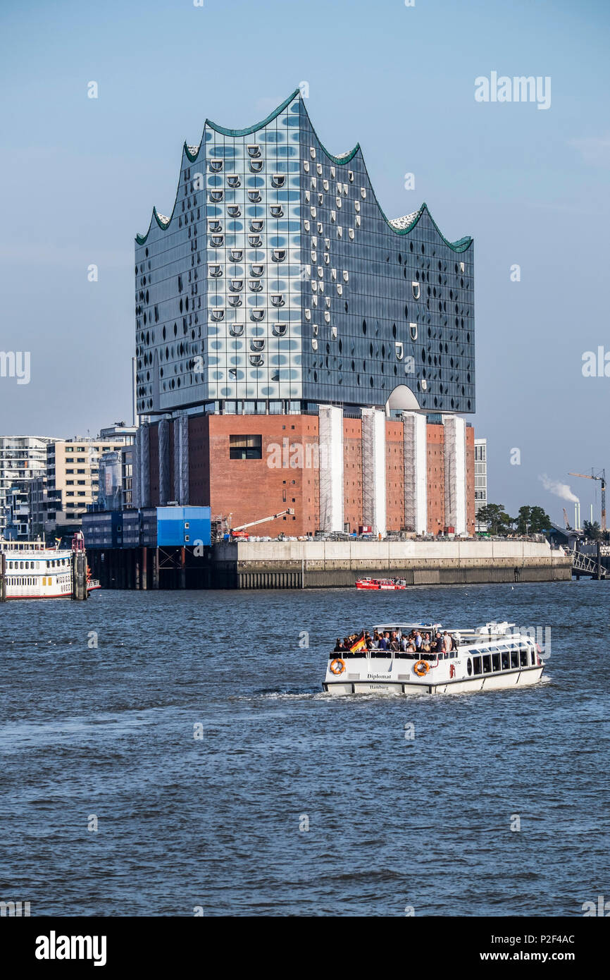 Elbphilharmonie in the Hafencity of Hamburg, north Germany, Germany Stock Photo