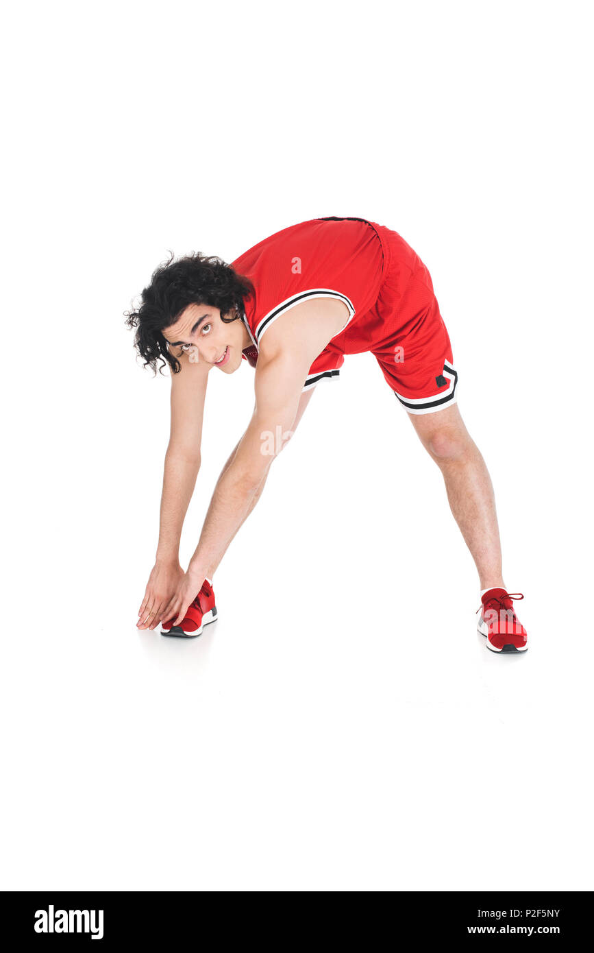Man doing stretching on Cut Out Stock Images & Pictures - Alamy