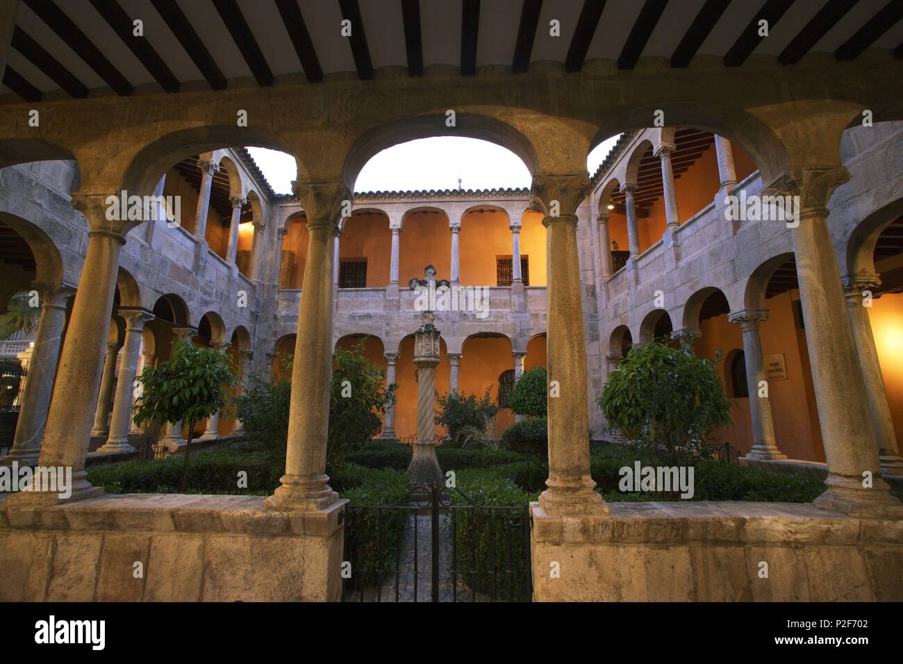 SPAIN - Valencia autonomous region - Alicante. Orihuela; el bello patio / claustro del Palacio Epìscopal (renacentista). Stock Photo