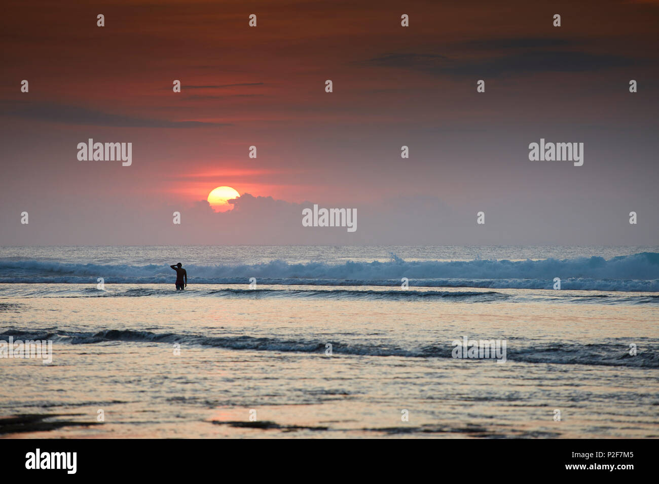 Strand at sunset, Balangan, Bali, Indonesia Stock Photo