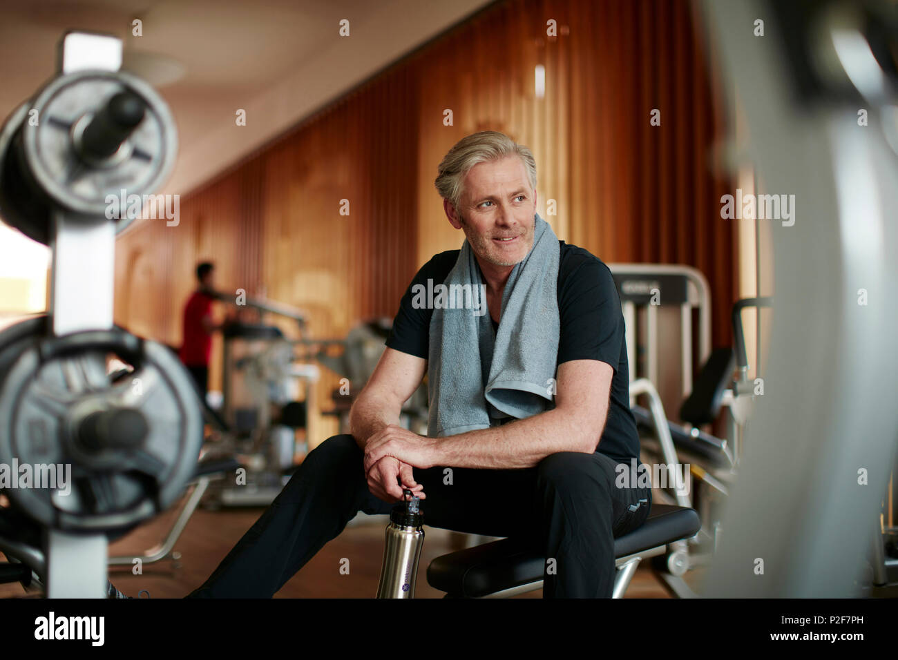 Best Ager in the fitness club, Fitness Studio, Fitness, Training, Sport Stock Photo