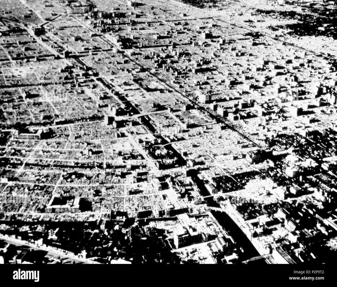 Tokyo, Japan after bombings by the United States Air Force. Stock Photo
