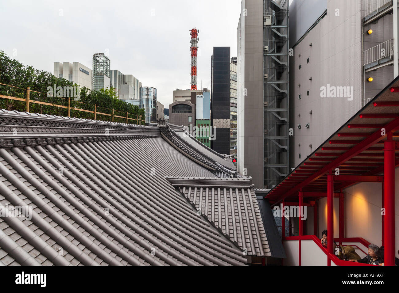 Roof garden of Kabukiza at Ginza, Chuo-ku, Tokyo, Japan Stock Photo