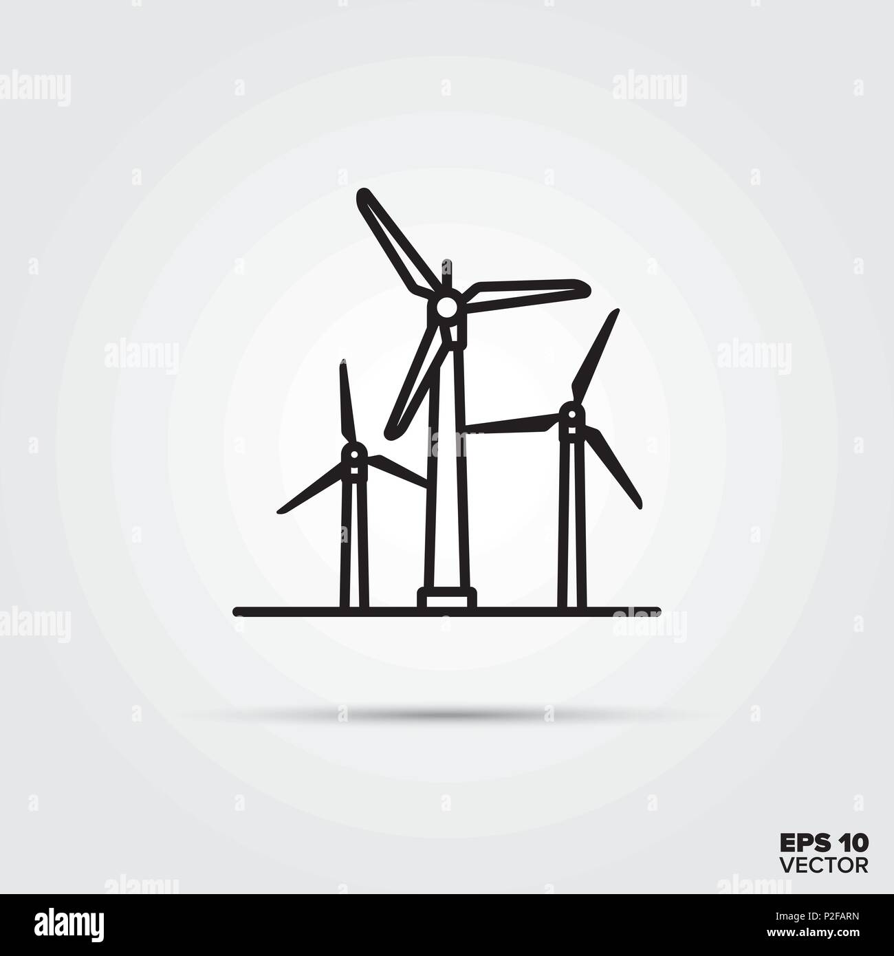 Premium Vector  Eco energy wind turbine icon design black and white