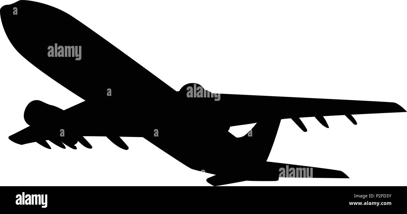 Airplane silhouette on white background. Vector illustration Stock ...