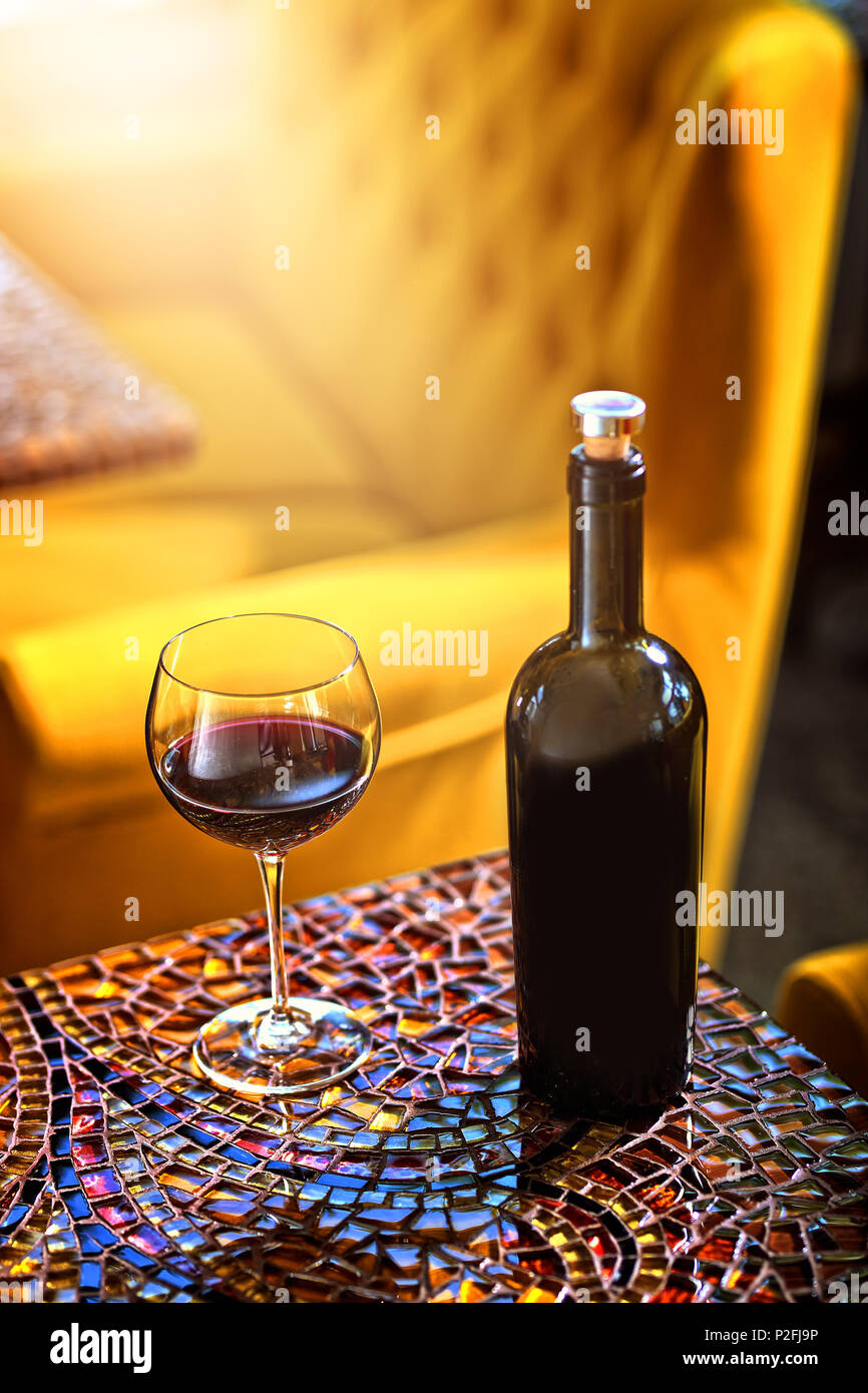 dry red wine poured in the restaurant Stock Photo Alamy