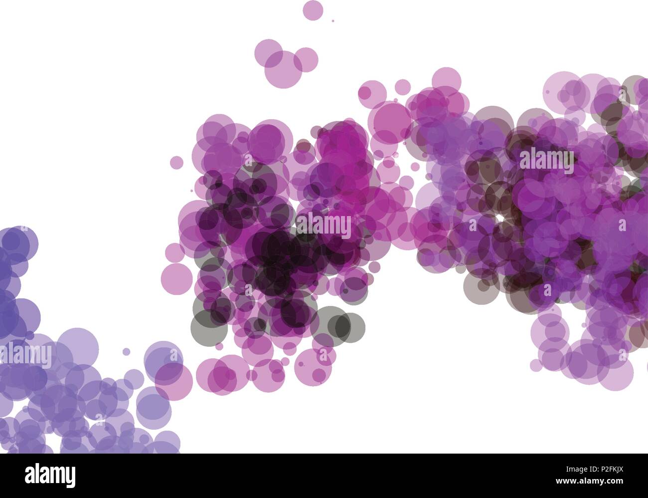 Magenta, purple, and black bubbles, grunge background vector. Ink splatter, blots, spot elements. Watercolor paint splashes pattern, fluid stains spot Stock Vector