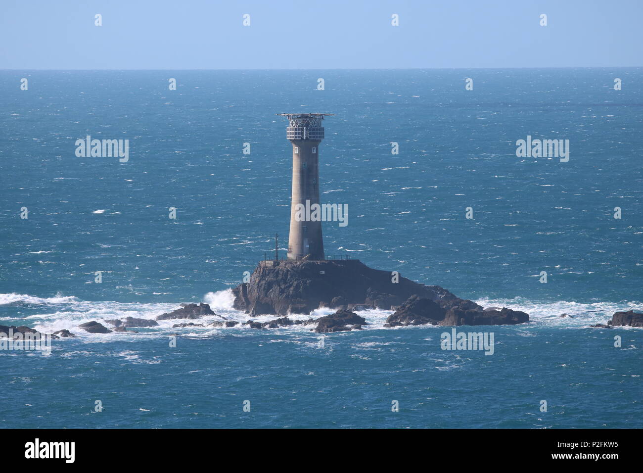 Longships Lighthouse Land's End (Penn an Wlas or Pedn an Wlas) Cornwall, England, UK Stock Photo