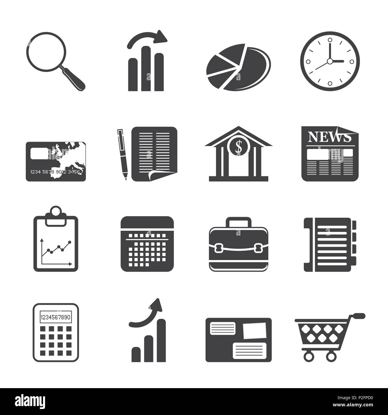 Silhouette Business and Office Internet Icons - Vector Icon Set 3 Stock ...