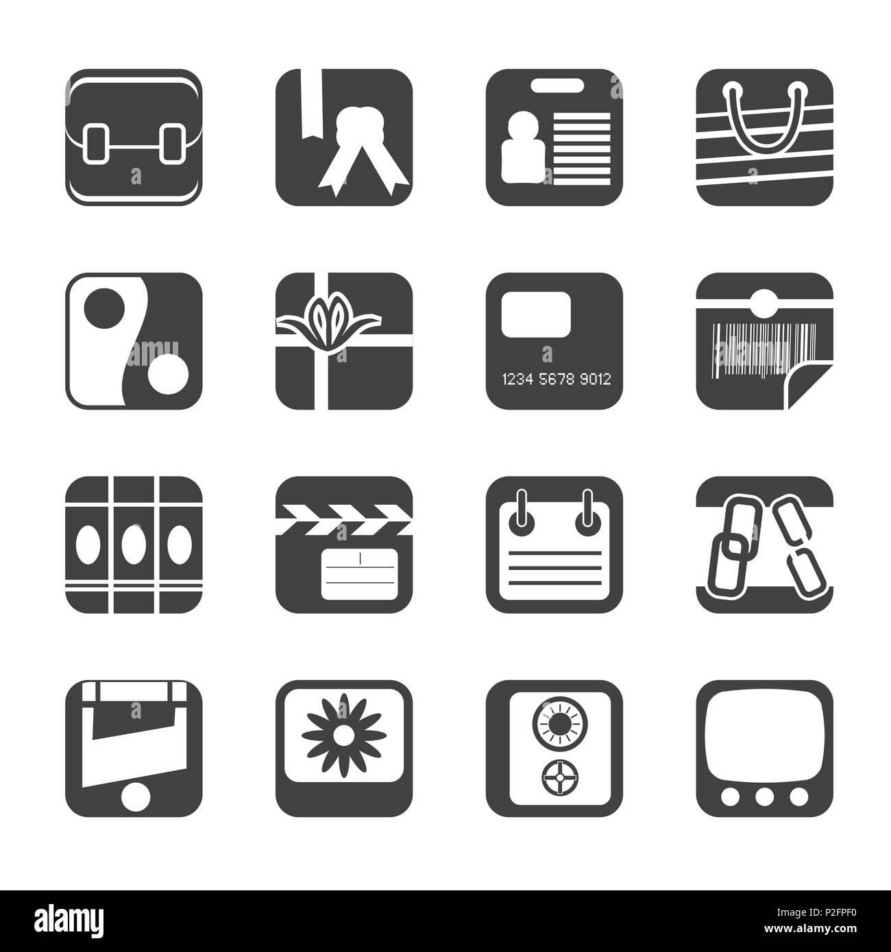Silhouette Business and Internet Icons - Vector Icon Set Stock Vector ...