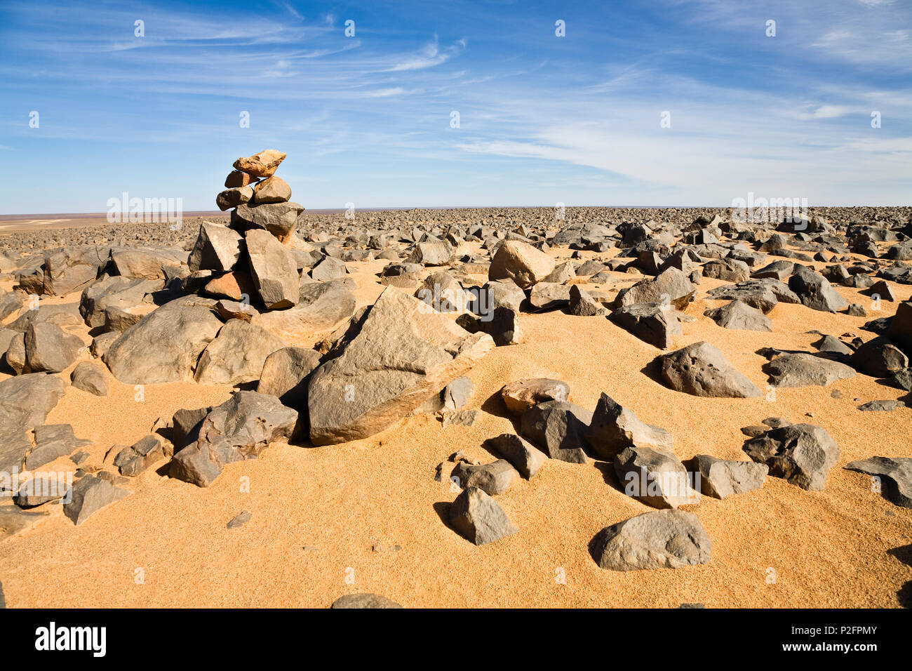 Stony Desert, Black Desert, Libya, Africa Stock Photo