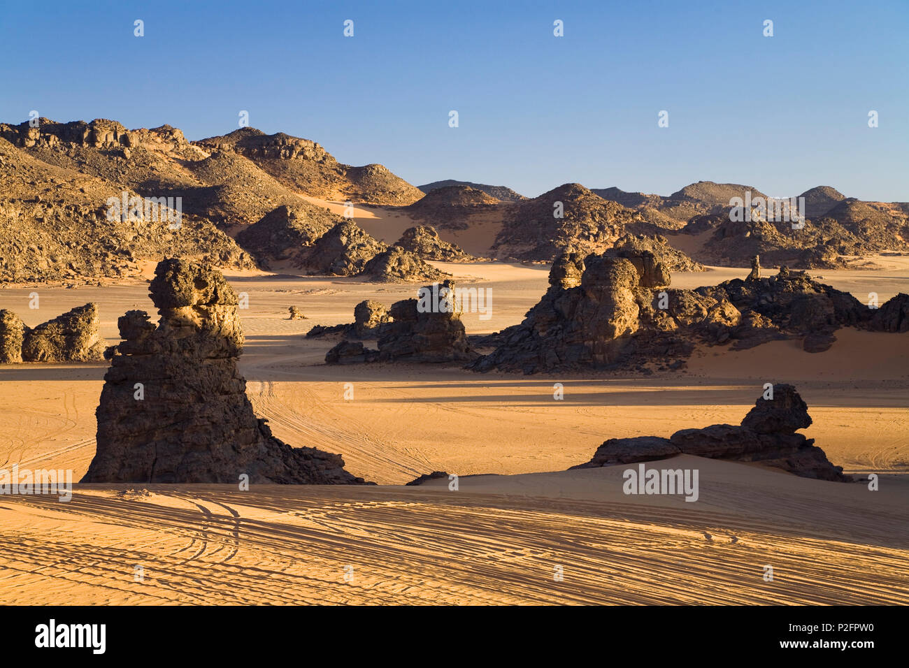 Libyan Desert, Akakus mountains, Libya, Sahara, North Africa Stock Photo