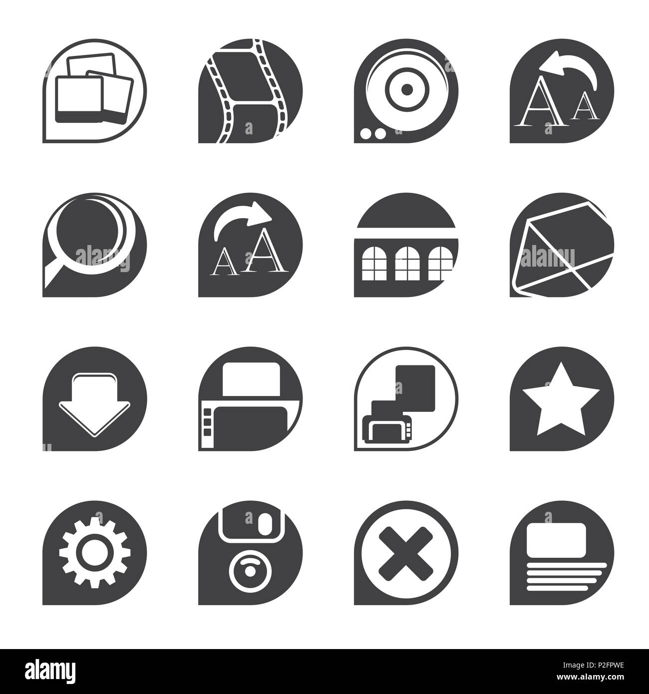 Silhouette Internet and Website Icons - Vector Icon Set Stock Vector ...