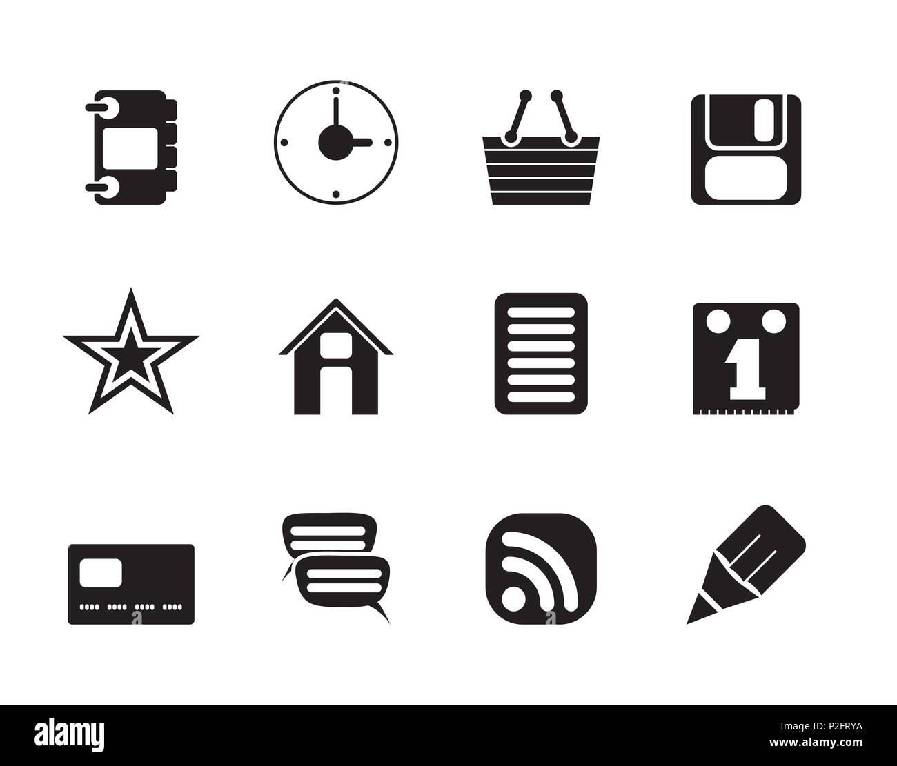 Silhouette Internet and Website Icons - Vector Icon Set Stock Vector ...